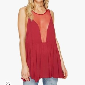 Free People Women's Marble Illusion Tank Top Raspberry medium